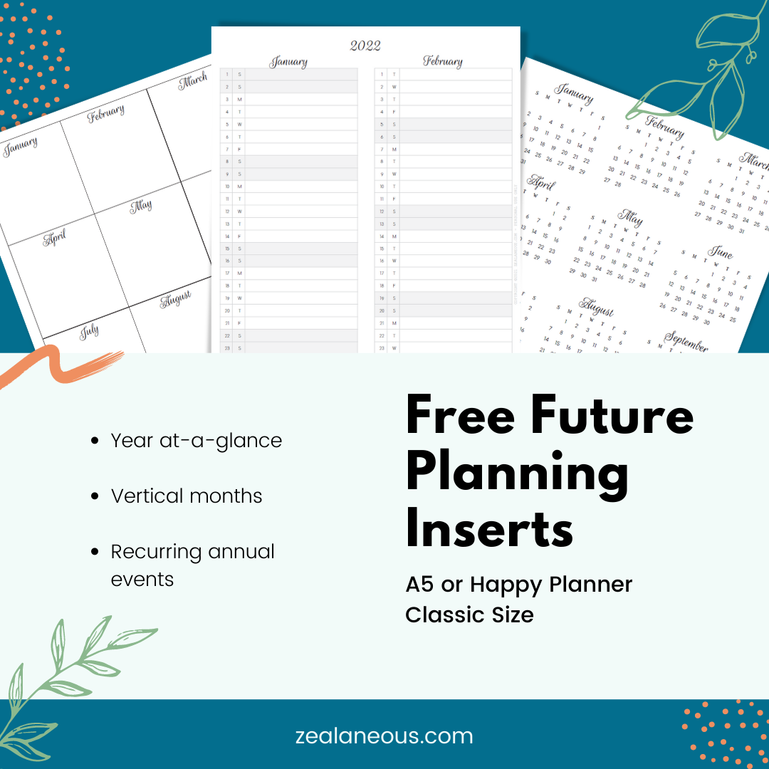 Free Printable Planner Inserts 2022 Future-Planning (Dated)