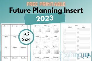 Free Printable A5 Planner Inserts 2023 Future-Planning (Dated)