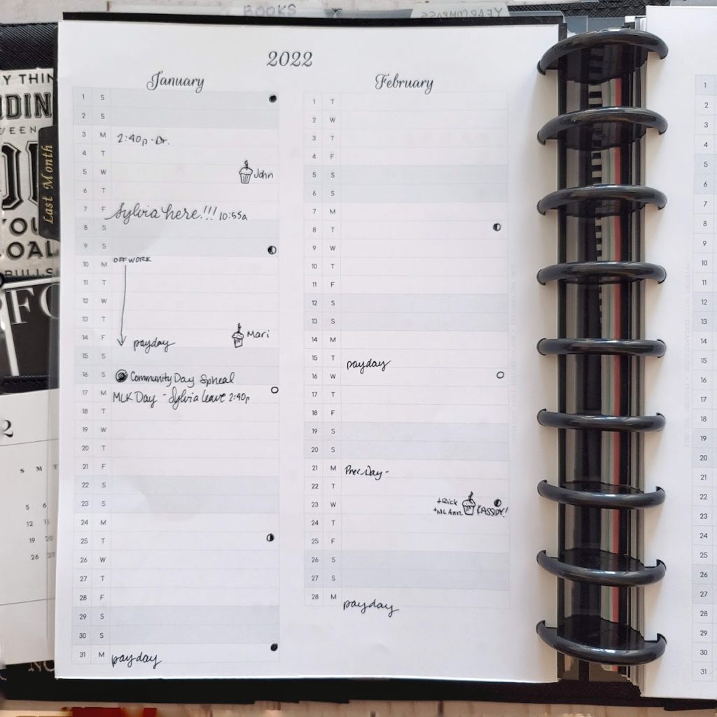 Free printable future planning insert vertical months page