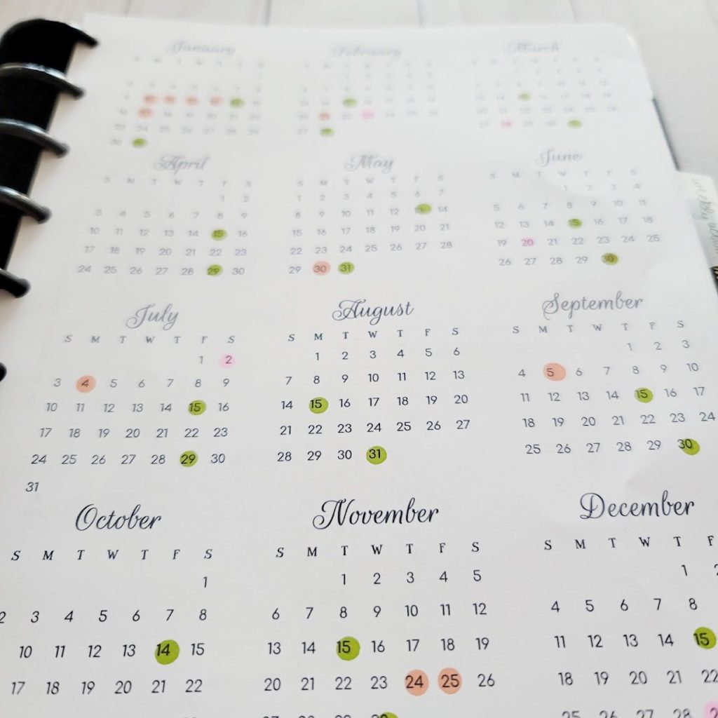 Free printable future planning insert year at a glance page