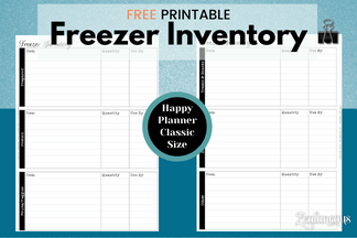 Freezer Inventory – Free Printable Inserts (Happy Planner Classic Size)