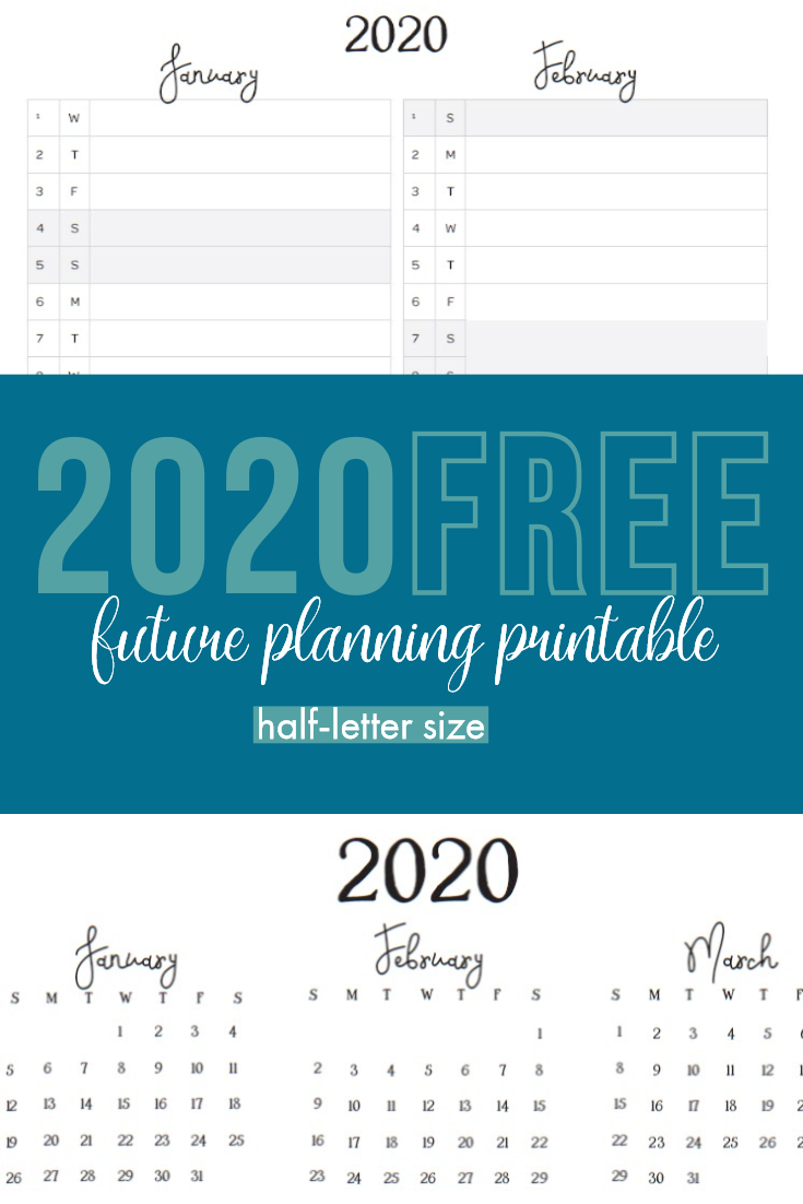 Free Printable Planner Inserts 2020 Future-Planning (Dated)