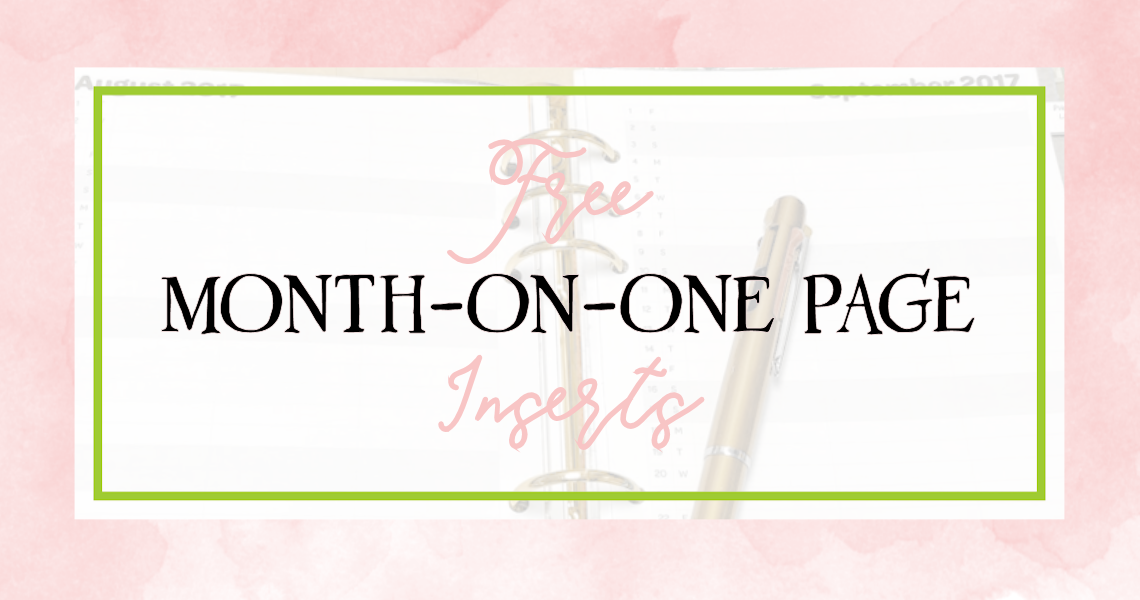 Free printable – Dated month-on-one-page for meal planning, challenges, quick month view