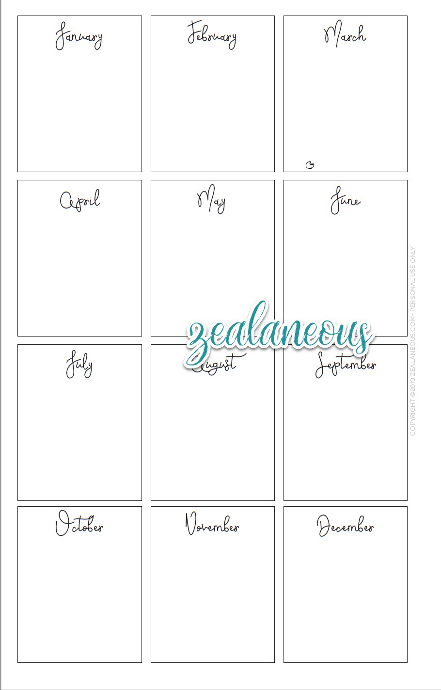 Free Printable Planner Inserts 2020 Future-Planning (Dated) - Zealaneous
